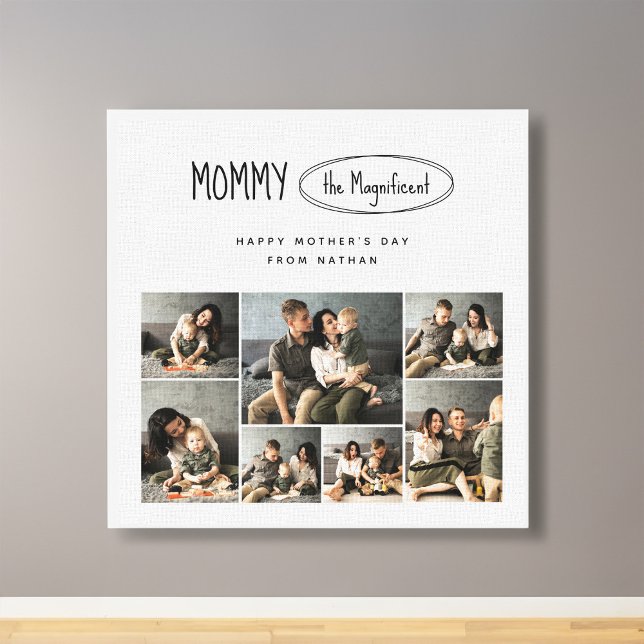 Cute Personalised Mothers Day Family Photo Canvas Print (Creator Uploaded)
