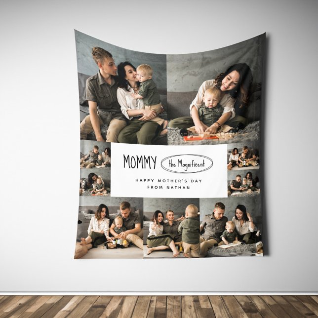 Cute Personalised Mothers Day Family Photo Fleece Blanket (Creator Uploaded)