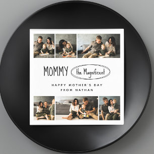 Cute Personalised Mothers Day Family Photo Napkin