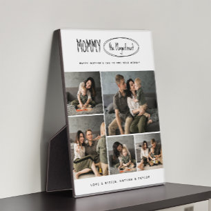Cute Personalised Mothers Day Family Photo Plaque