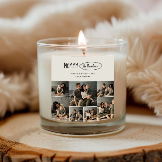 Cute Personalised Mothers Day Family Photo Square Sticker (Creator Uploaded)