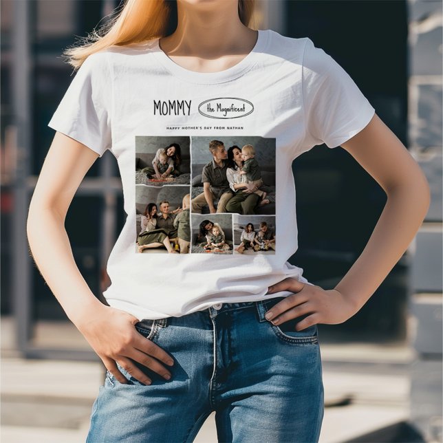 Cute Personalised Mothers Day Family Photo T-Shirt (Creator Uploaded)