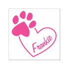 Cute Personalised Name Paw Print on Heart Stamp