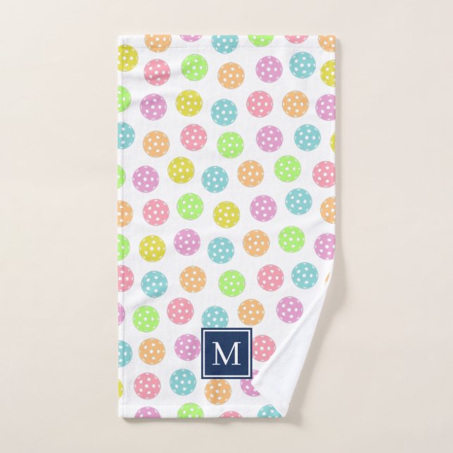 Cute Personalised Name Pickleball Balls Hand Towel (Hand Towel)