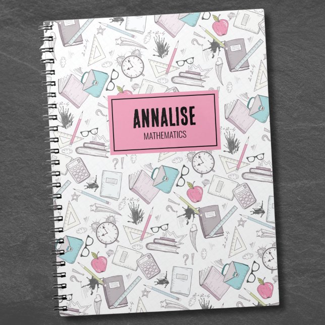 Cute Personalised Name Red Kids Student School Notebook (Cute Personalized Name Red Kids Student School notebook)