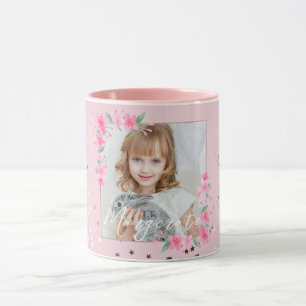 Cute Personalised one Photo Pink Mug