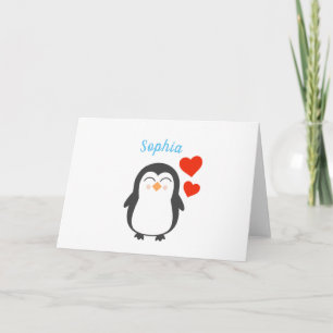 Cute Personalised Penguin Card