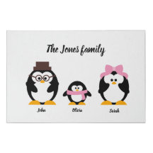 Cute Personalised Penguin Family Tree Portrait