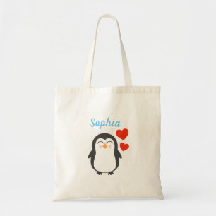 Cute Personalised Penguin Tote Bag