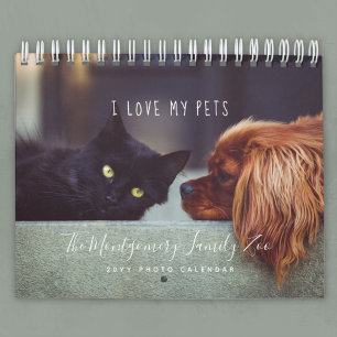 Cute Personalised Pet Lovers 2026 Photo Calendar