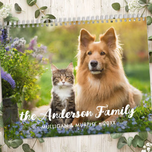 Cute Personalised Pet Lovers Modern 2026 Photo Calendar