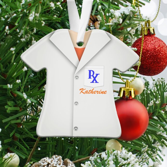 Cute Personalised Pharmacist Ornament (Creator Uploaded)