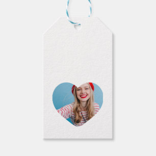 Cute personalised photo Heart Christmas Gift Tags