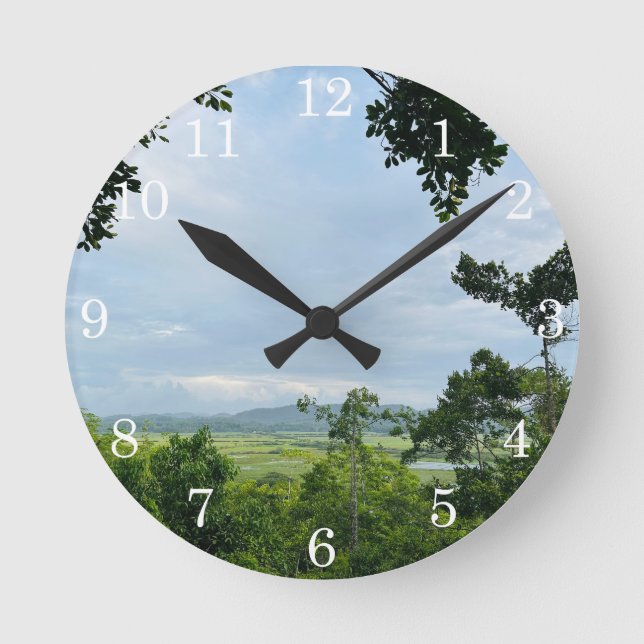 Cute Personalised Photo Nautical nursery  Round Clock (Front)