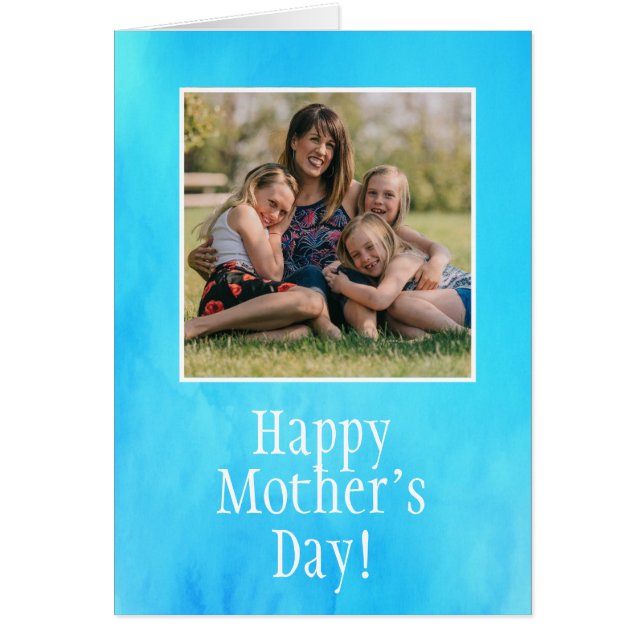Cute Personalised Photo Watercolor Mothers Day (Front)