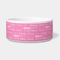 Cute Personalised Pink Name Typography Girl Dog