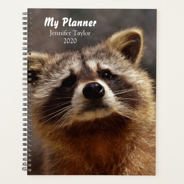 Cute Personalised Racoon Planner (Front)