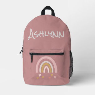 Cute Personalised Rainbow Printed Backpack