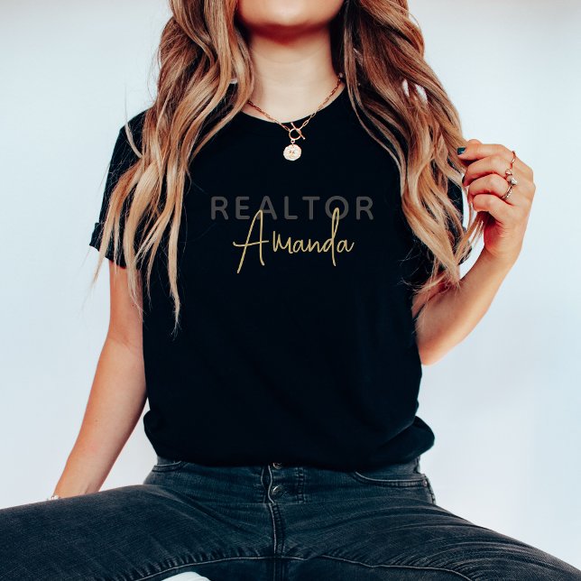 Cute Personalised Realtor Broker Real Estate Agent T-Shirt (Creator Uploaded)