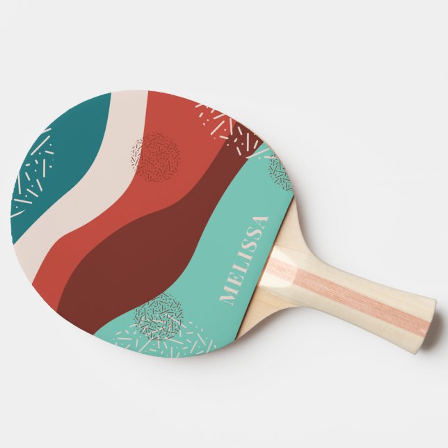 Cute Personalised Retro Ping Pong Paddle (Side)