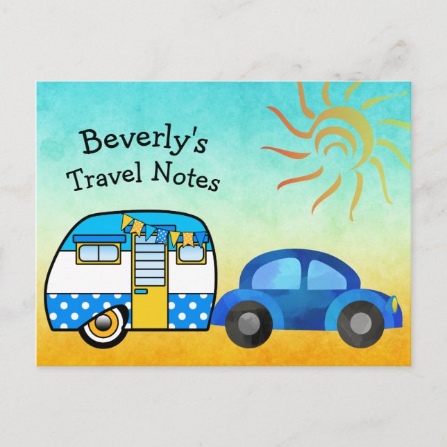Cute Personalised Road Trip Postcard (Front)