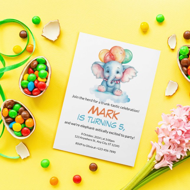 Cute Personalised Safari Birthday Invitation (SAFARI BOY BIRTHDAY INVITATION)