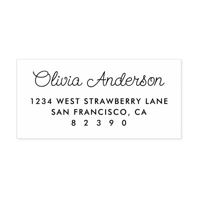 Cute Personalised Script Name Return Address Self-inking Stamp (Design)