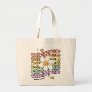 Cute Personalised Sleepaway Summer Camp Large Tote Bag