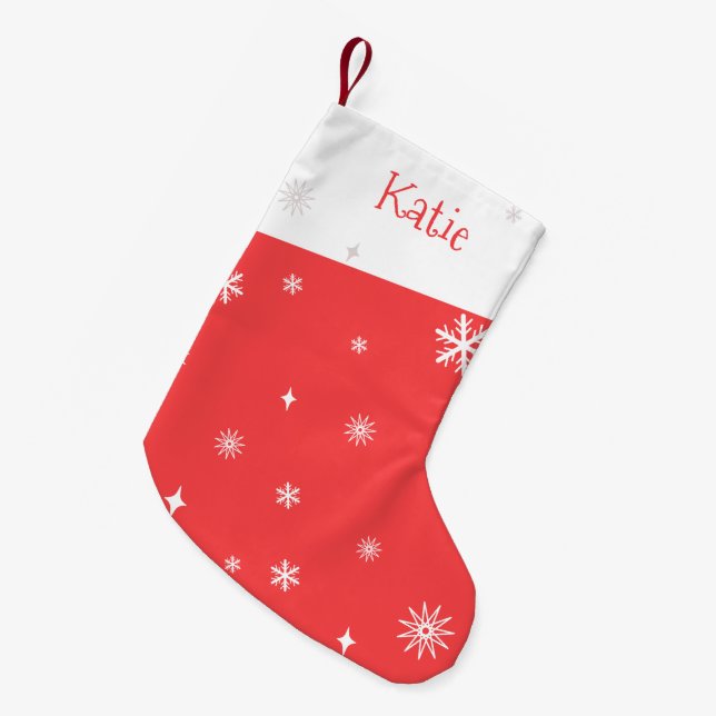 Cute Personalised Small Christmas Stocking (Front (Hanging))