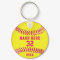 Cute Personalised Softball Keychains 3 Text Boxes
