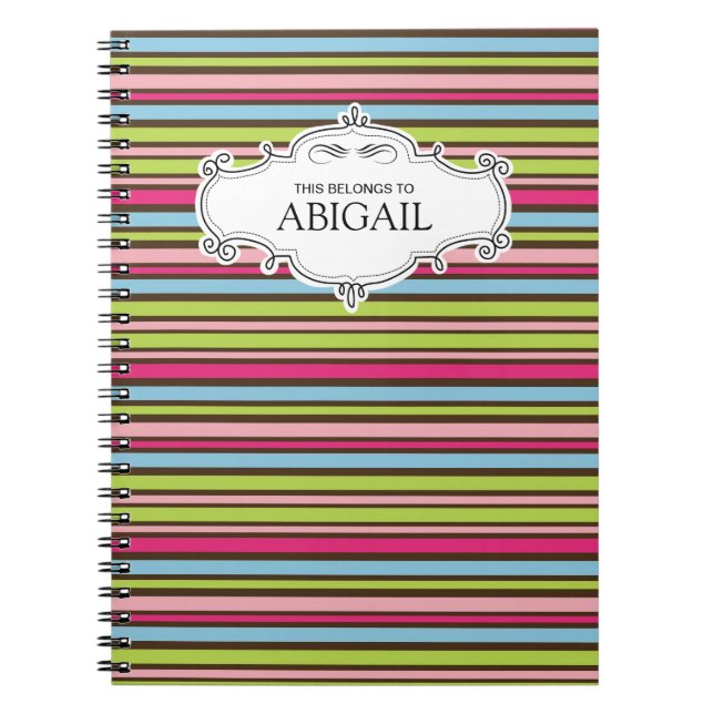 Cute Personalised Spiral Bound Notebooks (Front)
