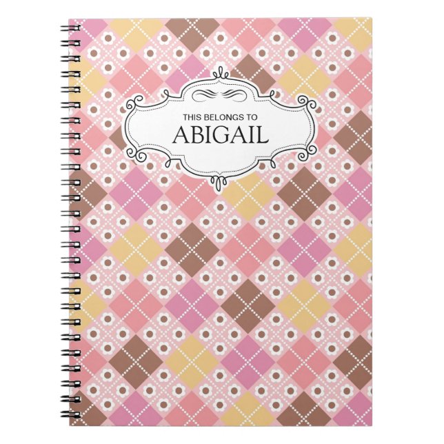 Cute Personalised Spiral Bound Notebooks (Front)