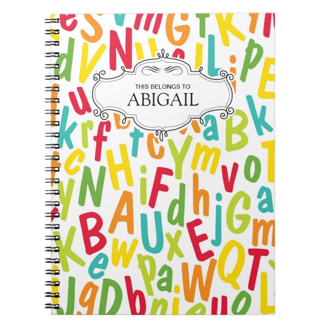 Cute Personalised Spiral Bound Notebooks (Front)