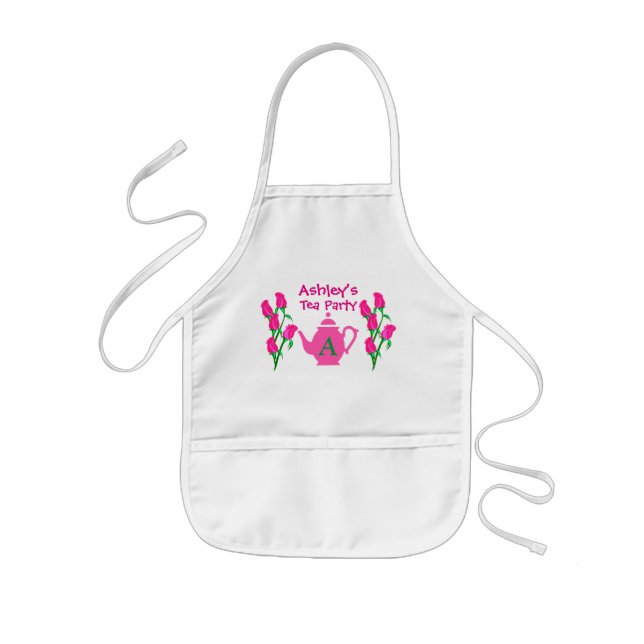 Cute Personalised Tea Party Apron For Kids (Front)