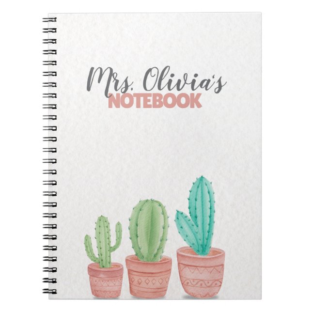 Cute Personalised Teacher Journal Notebook Gift (Front)