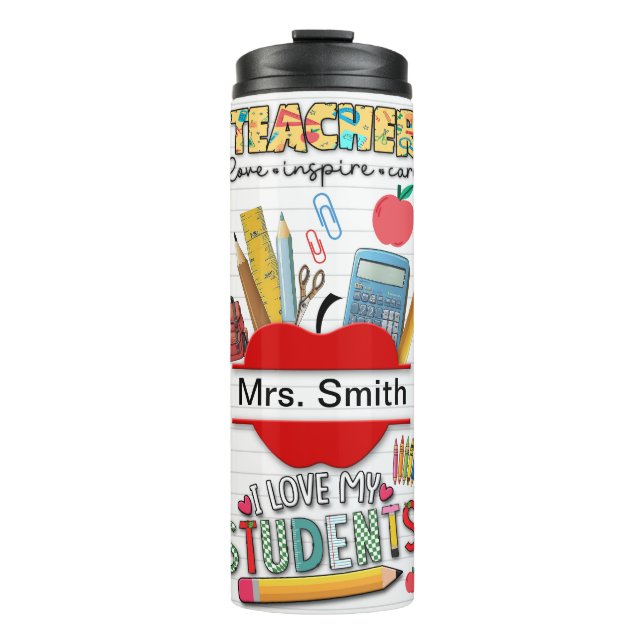 Cute Personalised Teacher Thermal Tumbler (Front)