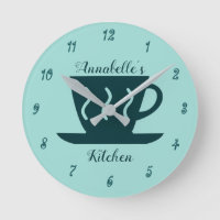 Cute Personalised Teal Coffee Lover Kitchen