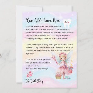 Cute Personalised Tooth Fairy Letter For Kids Invitation
