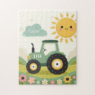 Cute, personalised tractor/farm jigsaw puzzle