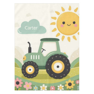 Cute, personalised tractor/farm tablecloth
