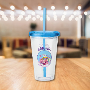 Cute Personalised Unicorn Magical Kids Tumbler Cup