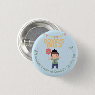 Cute Personalised Upsherin 3 Cm Round Badge