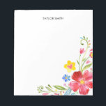 Cute Personalised Watercolor Floral Colourful Notepad<br><div class="desc">This colourful and cute personalised memo pad has a multicolor watercolor floral design and the name or text of your choice. A pretty and girly notepad.</div>