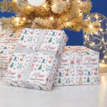Cute Personalised Watercolor Merry Christmas  Wrapping Paper<br><div class="desc">Cute Watercolor Merry Christmas Personalised Gift Wrapping Paper.</div>