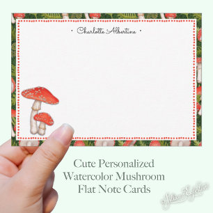 Cute Personalised Watercolor Mushroom Card
