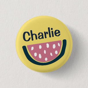 Cute Personalised Watermelon Art 3 Cm Round Badge