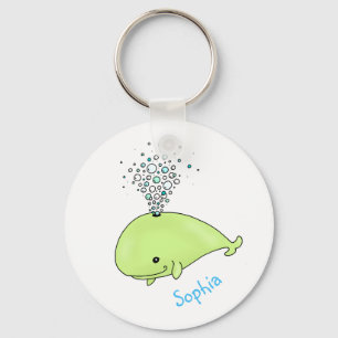 Cute Personalised Whale Keychain