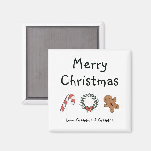 Cute Personalised Whimsical Simple Merry Christmas Magnet