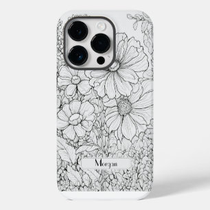 Cute Personalised white Floral Wildflower iPhone 14 Pro Case