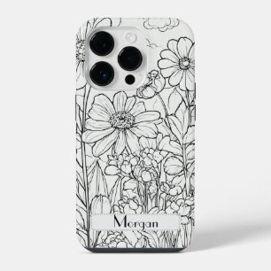 Cute Personalised white Floral Wildflower iPhone 14 Pro Case
